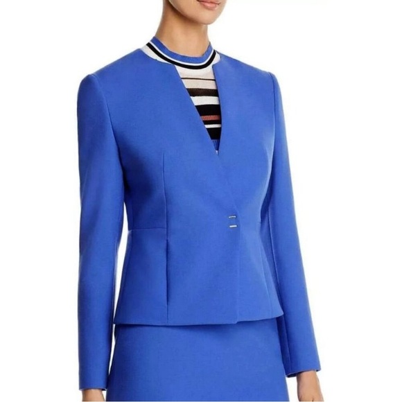 Hugo Boss Jisula Collarless Ponte Career Classic Blazer SZ 4 - Picture 1 of 9